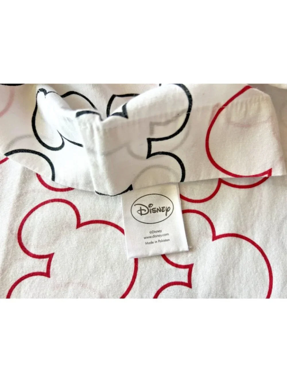 DISNEY HOME Pillow Case Standard Mickey Mouse Red White Black